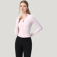 Long Sleeve Full Zip Athletic Jacket with Thumbholes and Fitted Silhouette