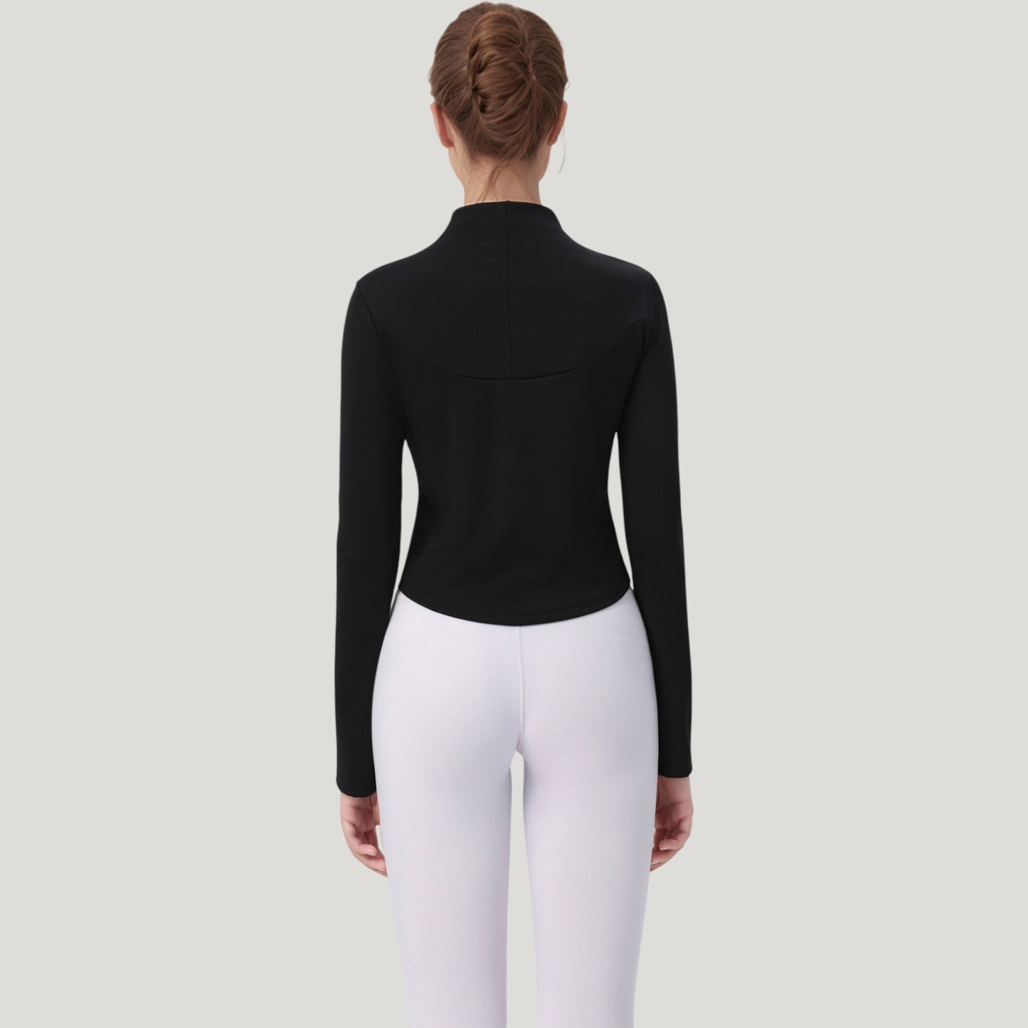 Long Sleeve Active Top with Half Zip Front and Slim Fit Design