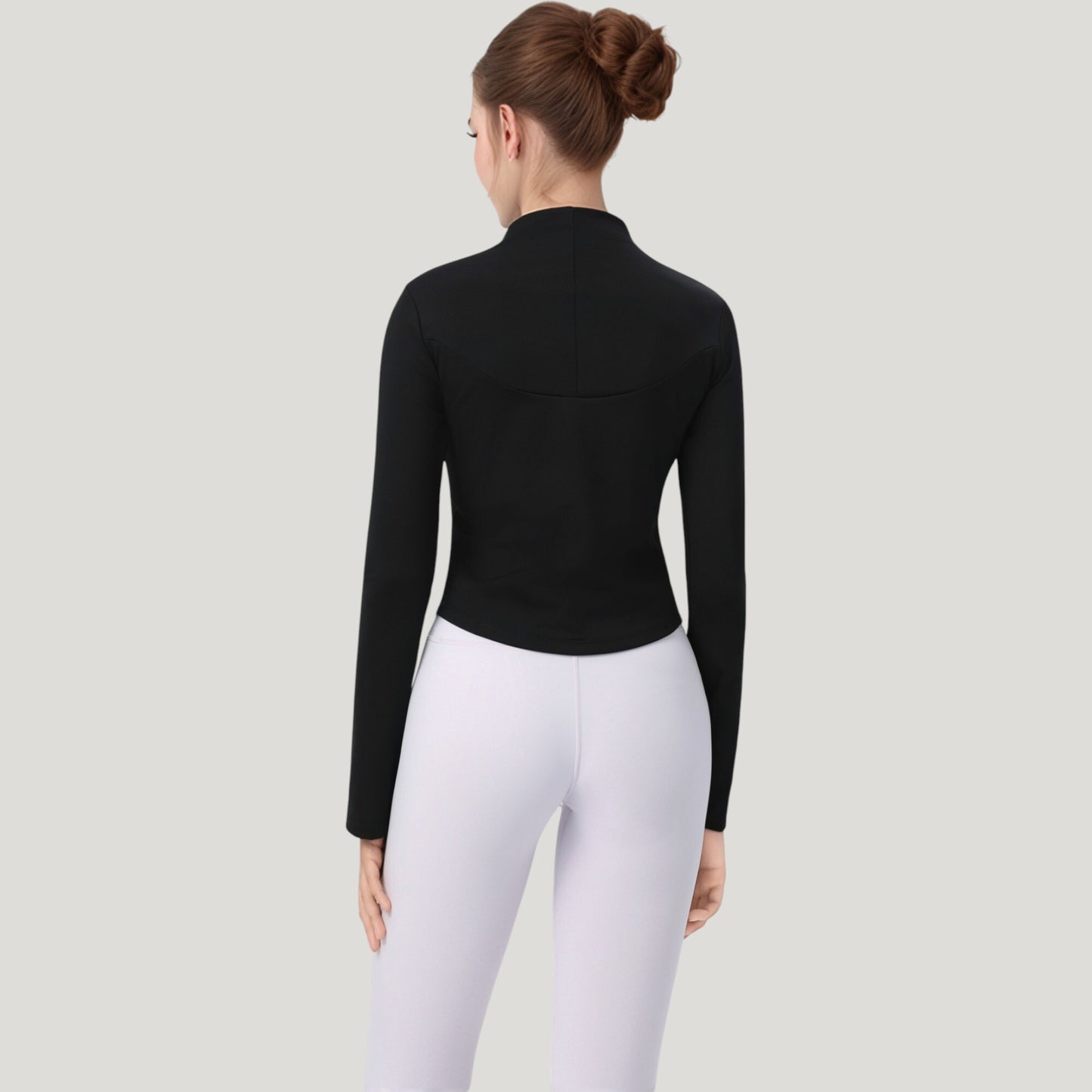 Long Sleeve Active Top with Half Zip Front and Slim Fit Design