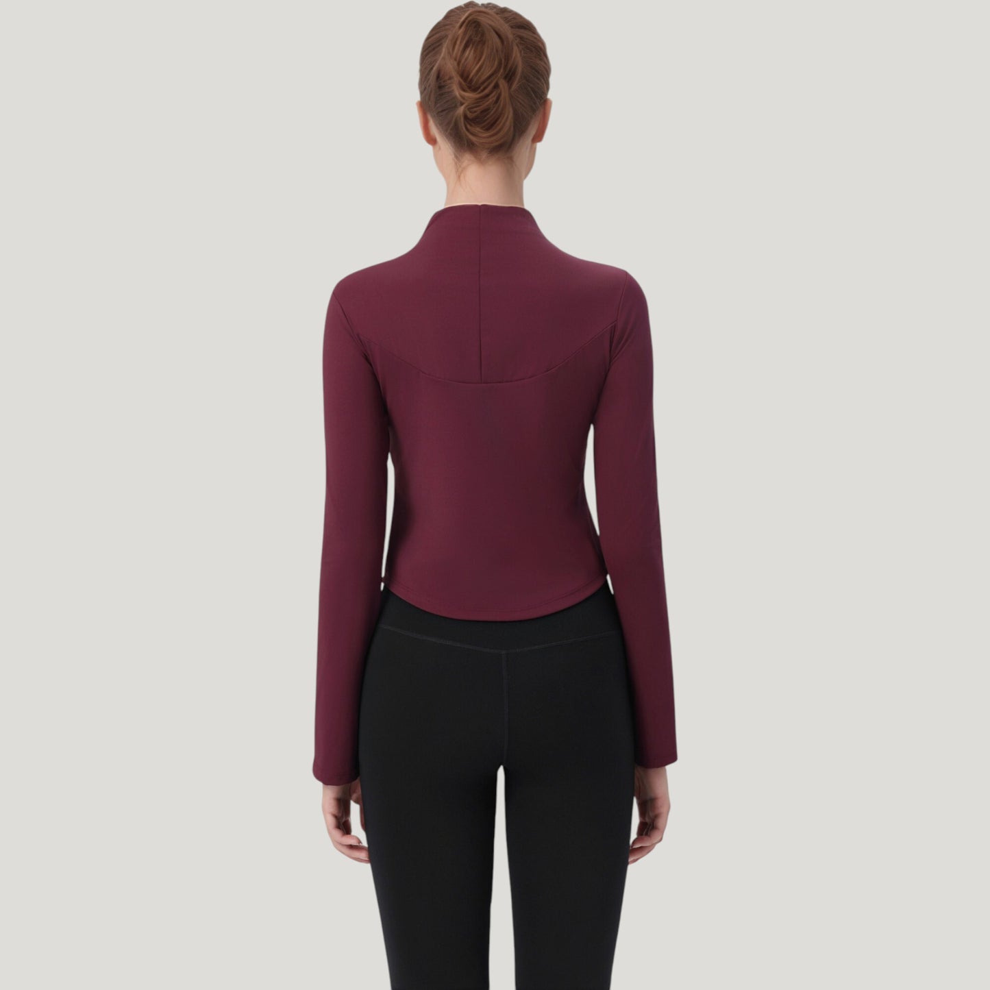 Long Sleeve Active Top with Half Zip Front and Slim Fit Design