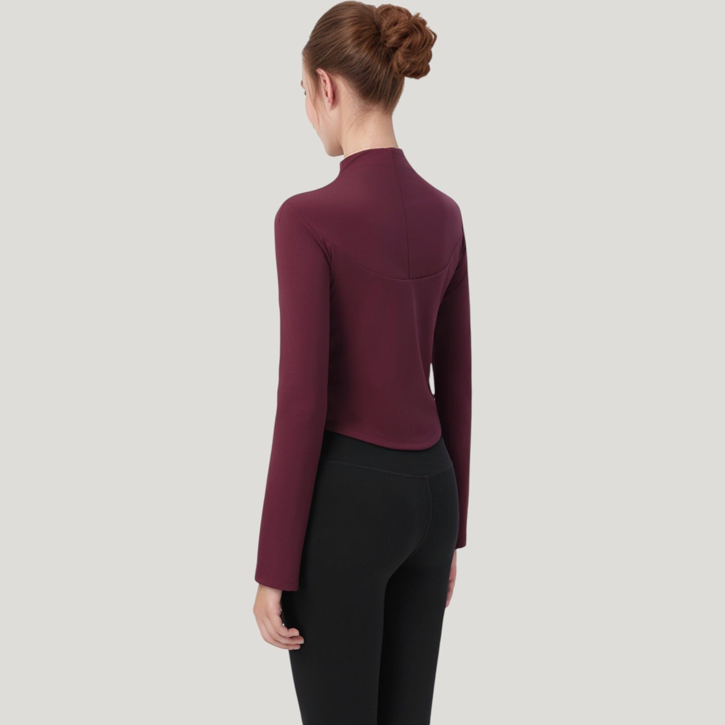Long Sleeve Active Top with Half Zip Front and Slim Fit Design