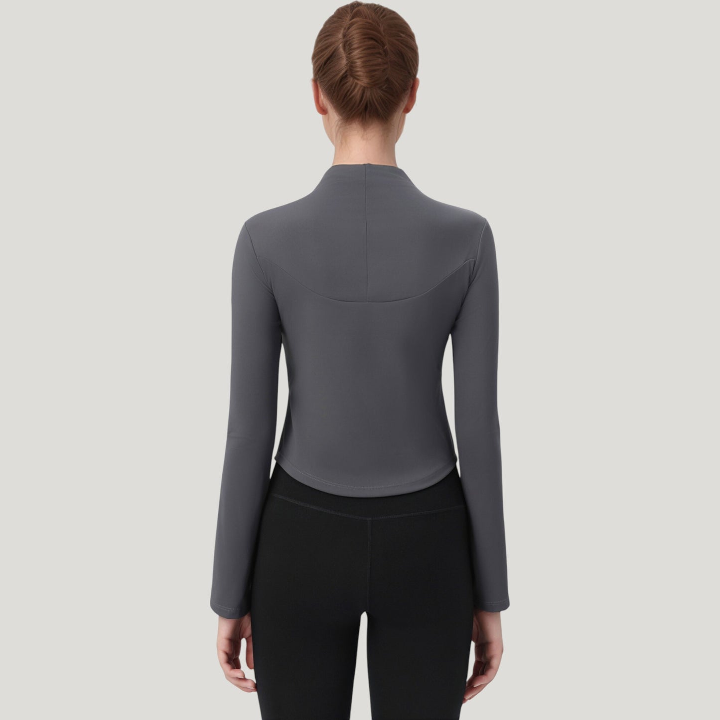 Long Sleeve Active Top with Half Zip Front and Slim Fit Design