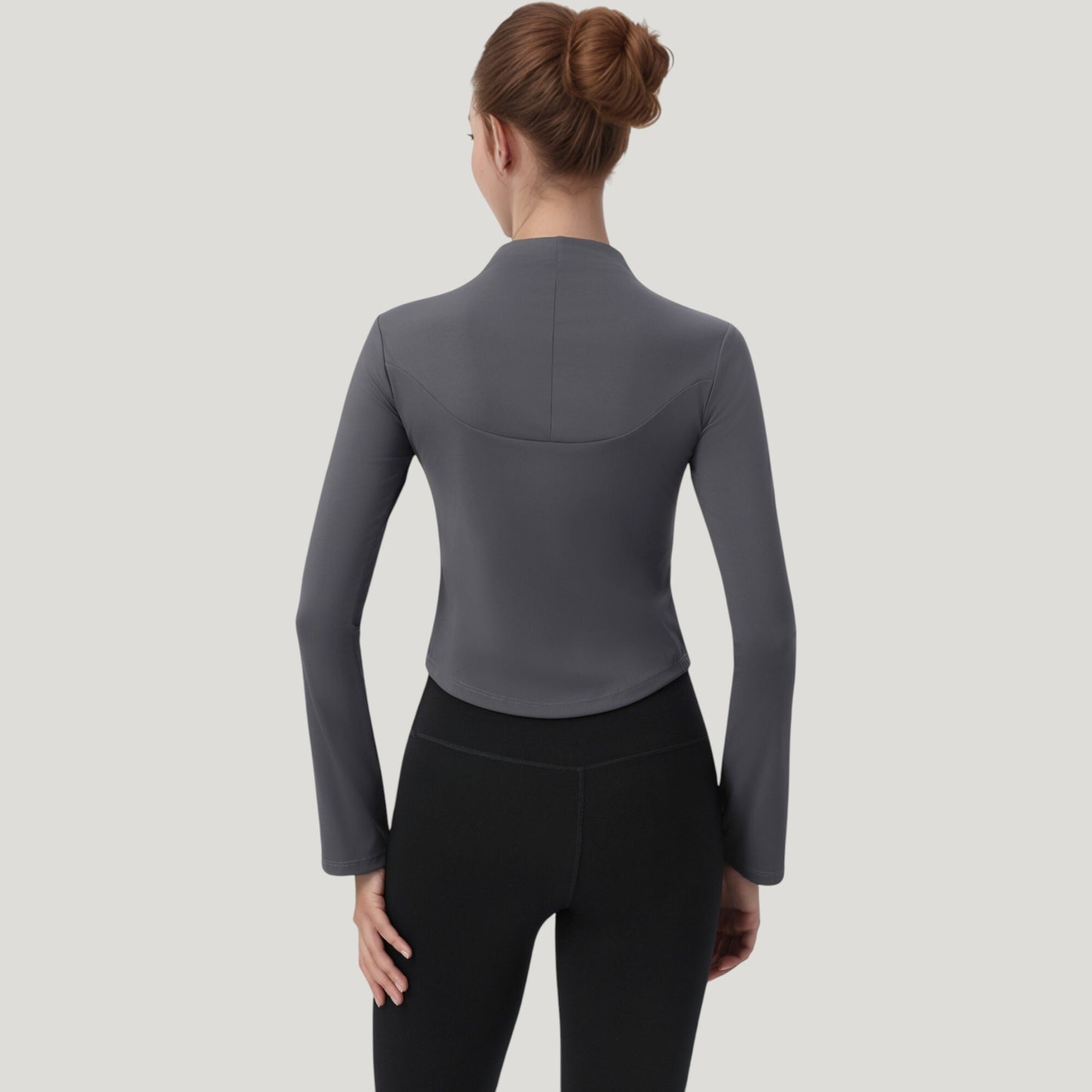 Long Sleeve Active Top with Half Zip Front and Slim Fit Design