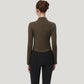 Long Sleeve Active Top with Half Zip Front and Slim Fit Design