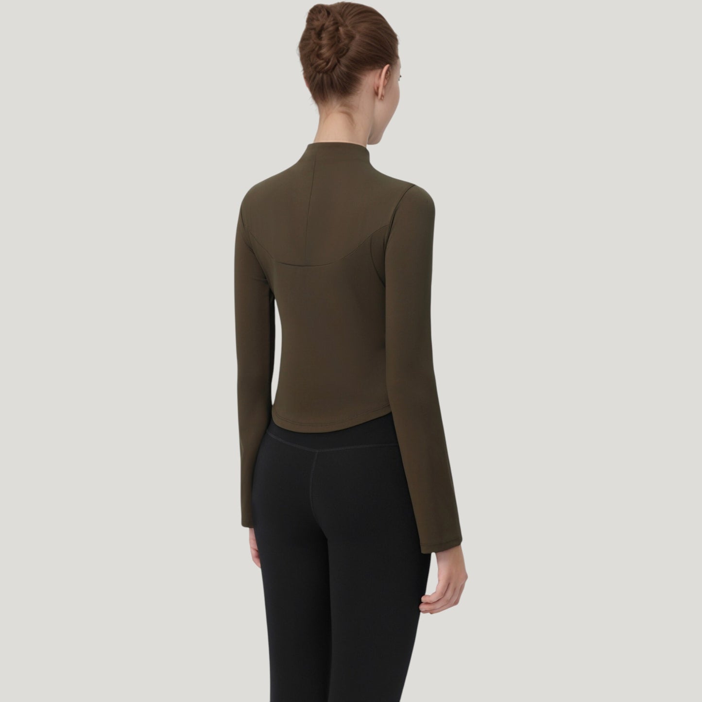 Long Sleeve Active Top with Half Zip Front and Slim Fit Design