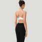 Scoop Neck Sports Bra with Thin Adjustable Straps and Smooth Seamless Design