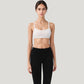 Square Neck Sports Bra with Wide Fixed Straps and Smooth Seamless Design