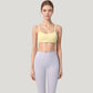 Square Neck Sports Bra with Wide Fixed Straps and Smooth Seamless Design