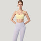 Square Neck Sports Bra with Wide Fixed Straps and Smooth Seamless Design