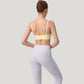 Square Neck Sports Bra with Wide Fixed Straps and Smooth Seamless Design
