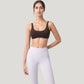 Scoop Neck Sports Bra with Wide Straps and Seamless Design