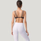 Scoop Neck Sports Bra with Wide Straps and Seamless Design