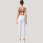 Scoop Neck Sports Bra with Wide Straps and Seamless Design