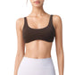 Scoop Neck Sports Bra with Wide Straps and Seamless Design