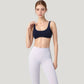 Scoop Neck Sports Bra with Wide Straps and Seamless Design