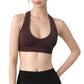 Low Scoop Neck Sports Bra with Open Back Strap Design and Supportive Elastic Band