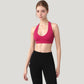 Low Scoop Neck Sports Bra with Open Back Strap Design and Supportive Elastic Band