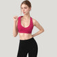 Low Scoop Neck Sports Bra with Open Back Strap Design and Supportive Elastic Band
