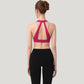 Low Scoop Neck Sports Bra with Open Back Strap Design and Supportive Elastic Band