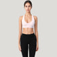 Low Scoop Neck Sports Bra with Open Back Strap Design and Supportive Elastic Band