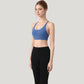 Strappy Back Sports Bra with Scoop Neck and Crisscross Detailing