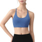 Strappy Back Sports Bra with Scoop Neck and Crisscross Detailing