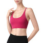 Strappy Back Sports Bra with Scoop Neck and Crisscross Detailing