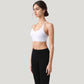 Strappy Back Sports Bra with Scoop Neck and Crisscross Detailing