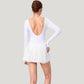 Long Sleeve Pleated Skirt Active Dress with Scoop Neckline