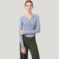 Long Sleeve Henley Hoodie Activewear Top with Streamlined Fit and Lightweight Stretch Fabric