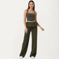 Square Neck Cropped Active Tank Top with Wide Straps and Fitted Stretch Design