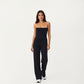 High Waist Flare Leg Pants with Foldover Waistband and Stretch Performance Fabric