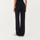High Waist Flare Leg Pants with Foldover Waistband and Stretch Performance Fabric