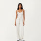 High Waist Flare Leg Pants with Foldover Waistband and Stretch Performance Fabric