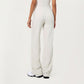 High Waist Flare Leg Pants with Foldover Waistband and Stretch Performance Fabric