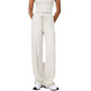 High Waist Flare Leg Pants with Foldover Waistband and Stretch Performance Fabric