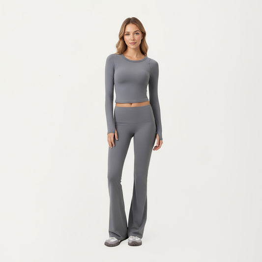 High Waist Wide Leg Pants with Drawstring Tie and Soft Stretch Fabric
