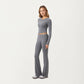 High Waist Wide Leg Pants with Drawstring Tie and Soft Stretch Fabric