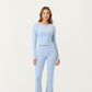 High Waist Wide Leg Pants with Drawstring Tie and Soft Stretch Fabric