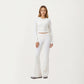 High Waist Wide Leg Pants with Drawstring Tie and Soft Stretch Fabric