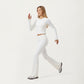 High Waist Wide Leg Pants with Drawstring Tie and Soft Stretch Fabric