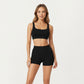 Square Neck Sports Bra with Contour Seam Design and Wide Supportive Straps