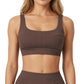Square Neck Sports Bra with Contour Seam Design and Wide Supportive Straps