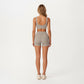 Square Neck Sports Bra with Contour Seam Design and Wide Supportive Straps