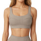 Square Neck Sports Bra with Contour Seam Design and Wide Supportive Straps