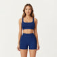 Square Neck Sports Bra with Contour Seam Design and Wide Supportive Straps