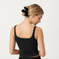 Square Neck Ribbed Tank Top with Body-Hugging Fit