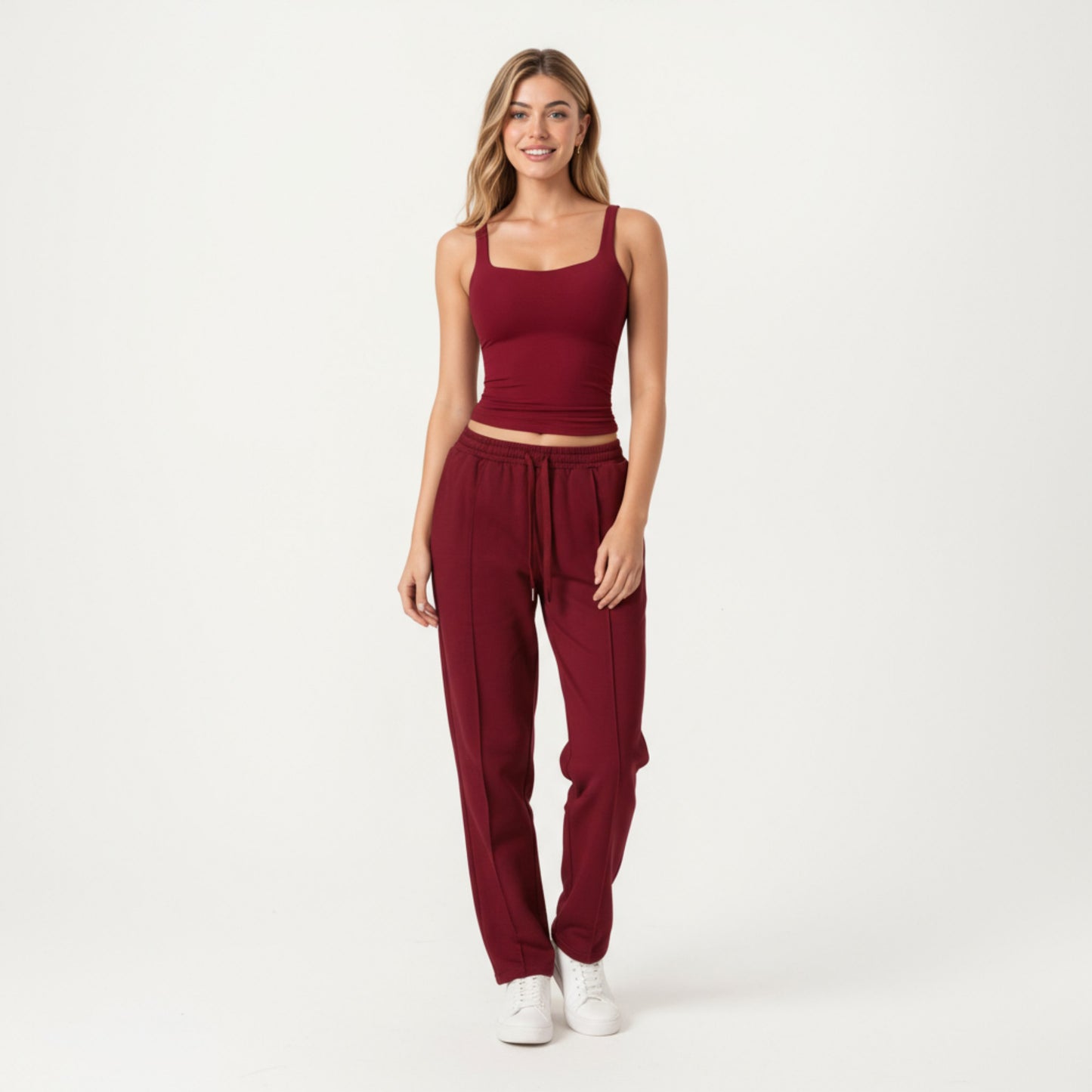 Square Neck Ribbed Tank Top with Body-Hugging Fit