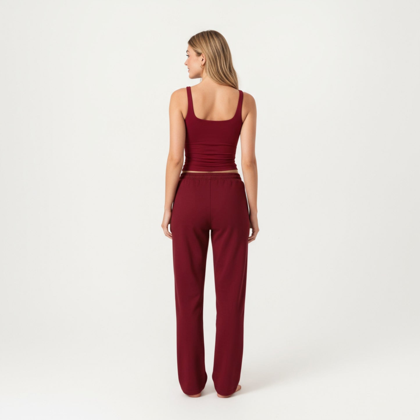 Square Neck Ribbed Tank Top with Body-Hugging Fit
