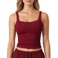 Square Neck Ribbed Tank Top with Body-Hugging Fit